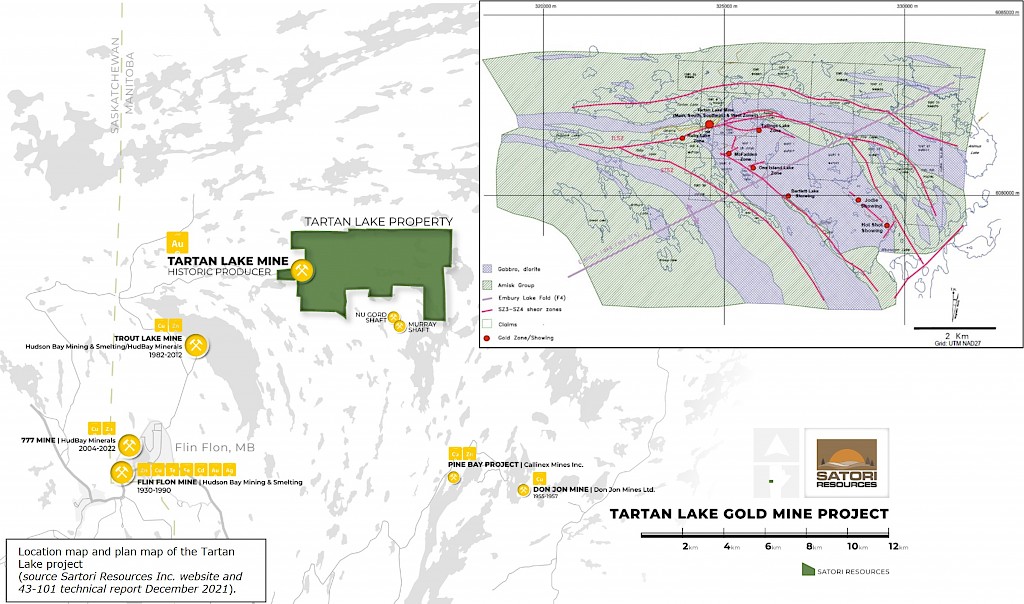Location and plan map of Tartan Lake project.