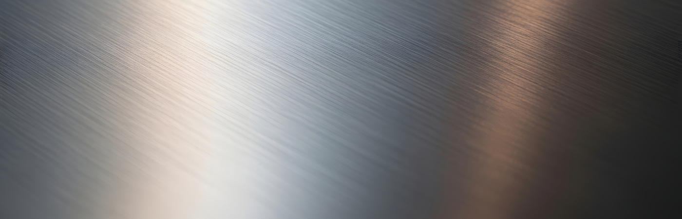 Polymetallic brushed metal with different colour hues